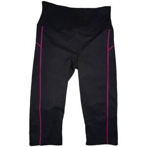 Spanx Workout Capri Black and Pink Leggings, Size XL
